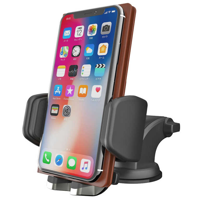 [エントリーでP+5倍] 手帳型ケース対応 スマホホルダー3 車内取り付け 吸盤タイプ スマホ 携帯 電話 固定 車 スマートフォン iphone カー用品 カシムラ Kashuimura