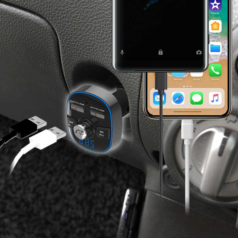 [����ȥ꡼��P+5��] Bluetooth FM�ȥ�󥹥ߥå����ե�Х�� 4.8A �����饸�� �����ǥ������� �������� �������(Kashuimura)