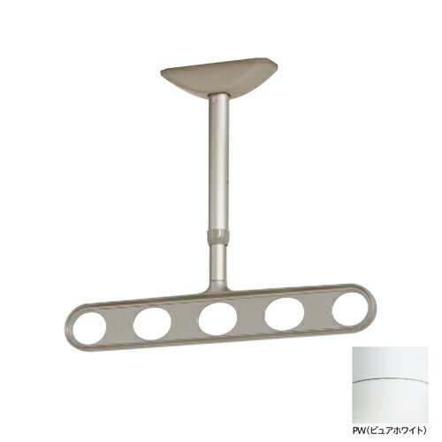 [7月エントリーでP10倍] 川口技研 ホスクリーン 屋外軒天用物干 ものほし ZA-0445-PW ピュアホワイト ZA型 38-45cm 屋外用 高さ調整 2段階