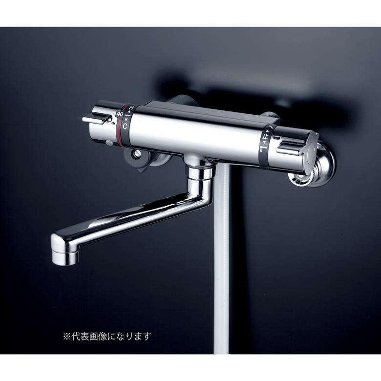 【商品情報】●お掃除がしやすく水栓の輝きが長持ちします。●ボディーや吐水口などに水垢や汚れが付着しにくくなっています。●水垢や汚れが付いた場合、カンタンに拭き取りができます。●1万回の拭き取り耐久テスト済みです。●寒冷地用●水栓本体下側に水抜き栓付【商品仕様】●取付ねじ系：PJ1/2●取付ピッチ：110?210mm●パイプ長さ：170mm●シャワーホース長さ：1.6m●箱サイズ：L=330mm、W=210mm、H=195mm●仕様：サーモスタット式シャワー、シャワーヘッドグレー、シャワーホースグレー1.6m、グレーハンガー、逆止弁付、撥水膜コーティング