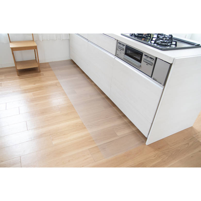 [ポイント最大15倍] キッチンマット 透明マット 45×240 ハサミでカット可能 掃除 しやすい 床暖房対応 ..