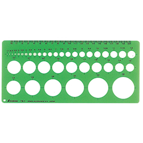 製図 作図 図面 テンプレート TB-1 円定規(中) #66004 シンワ測定