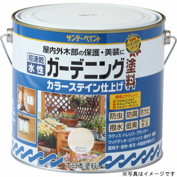 サンデーペイント 水性 ガーデニング塗料 カラーステイン 透明クリアー 3L 屋内外木部用塗料