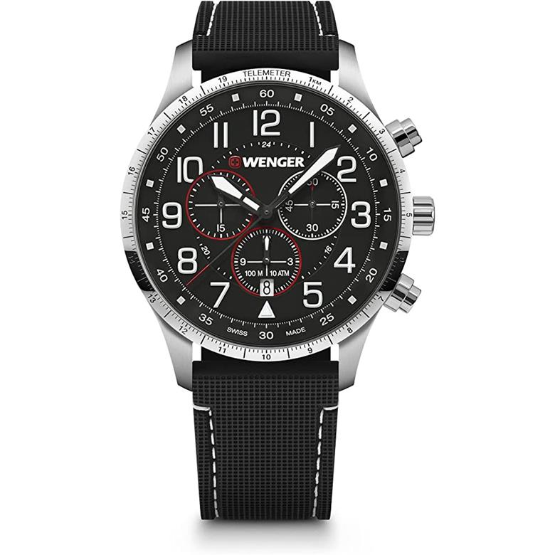 腕時計 メンズ腕時計 WENGER ウェンガー 日本正規品 ATTITUDE CHRONO アティテュード クロノ ベルト幅22mm シリコーン バンドカラーブ..