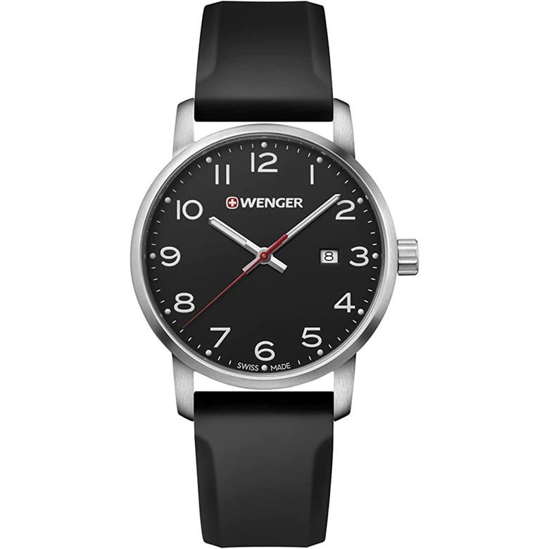 ウェンガー 腕時計（メンズ） 腕時計 メンズ腕時計 WENGER ウェンガー 日本正規品 AVENUE アベニュー ベルト幅22mm シリコーン バンドカラーブラック 文字盤カラーブラック アナログ表示 スイス製クォーツ 01.1641.101