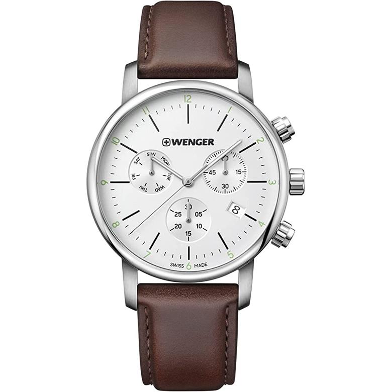 腕時計 メンズ腕時計 WENGER ウェンガー 日本正規品 URBAN CLASSIC CHRONO アーバンクラシック クロノ ベルト幅22mm レザー バンドカラ..