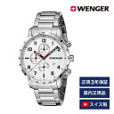 ウェンガー 腕時計（メンズ） 腕時計 メンズ腕時計 WENGER ウェンガー 日本正規品 ATTITUDE CHRONO アティテュード クロノ ベルト幅22mm ステンレス製ブレスレット シルバー 文字盤カラーシルバー アナログ表示 スイス製クォーツ 01.1543.110