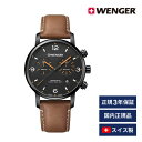 ウェンガー 腕時計（メンズ） 腕時計 メンズ腕時計 WENGER ウェンガー 日本正規品 URBAN METROPORITAN CHRONO アーバンメトロポリタン クロノ ベルト幅22mm レザー バンドカラーブラウン 文字盤カラーブラック アナログ表示 スイス製クォーツ 01.1743.113