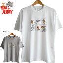 送料無料 トムとジェリー メンズ Tシャツ 半袖 6コマ マンガ コミック ごきげん お茶目 Tom Jerry ねこ ねずみ 半袖 くすみカラー レディース ビッグTシャツ ペアルック レトロ ナチュラル アメコミ 双子コーデ 男女兼用 渋い 大人 アースカラー 白 ブラウン ベージュ