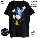 送料無料 ディズニー Tシャツ ドナルド ドナルドダック 刺繍 バックプリント mickey ジャンプ ハッピー 後ろ姿 飛ぶ 青春 バンザイ disney レ...