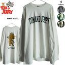 送料無料 トムとジェリー メンズ 長袖Tシャツ バックプリント ビッグサイズ ロンT ジェリー 後ろ姿 袖リブ 春 アメコミ コミカル ポップアート ゆるカジュアル レディース チュニック ゆったり ペアルック チャコール 白 緑 グレー 大人 おしゃれ