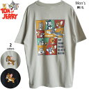 送料無料 トムとジェリー メンズ Tシャツ M L 半袖 バックプリント 刺繍 ワンポイント Tom&Jerry タフィー ブルさん ブッチ タイク スパイク ...