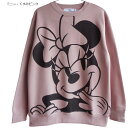 訳あり セール 送料無料 ディズニー トレーナー ミニーマウス ミニー スウェット 裏起毛 disney レディース ディズニーランド くすみカラー ビッグフェ...