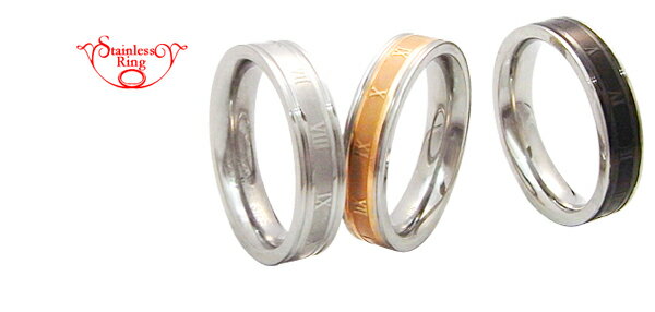 【刻印無料】アトラスステンレスリング(シルバー/ピンクゴールド/ブラック)(かわいい かっこいい おしゃれ コーデ 男性 女性 贈り物 ギフト 誕生日 さりげな...