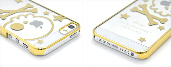 iPhone5/iPhone5s/iPhoneSE(第1世代2016年モデル)【ドクロタイプ】リンゴマークア...