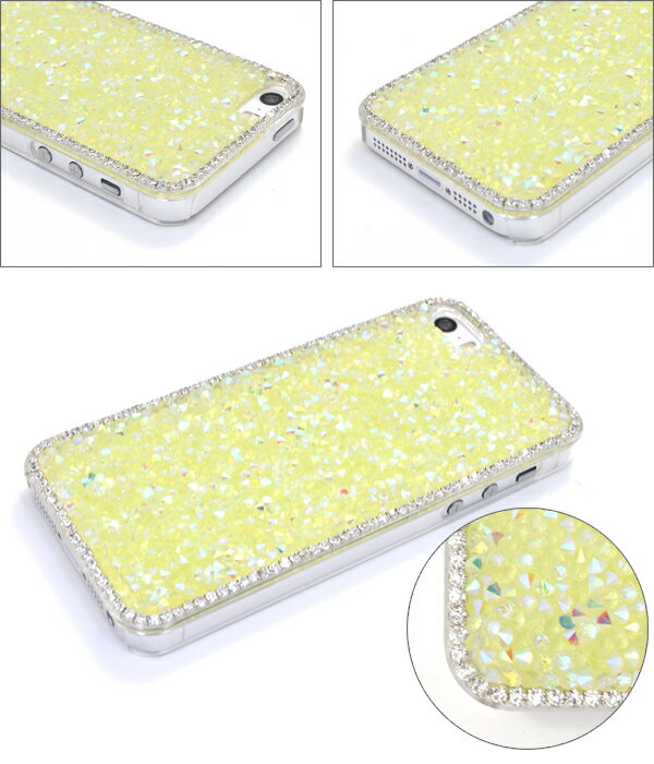 iPhone5/iPhone5s/iPhoneSE(第1世代2016年モデル)専用レモンイエローデコケース（ ...