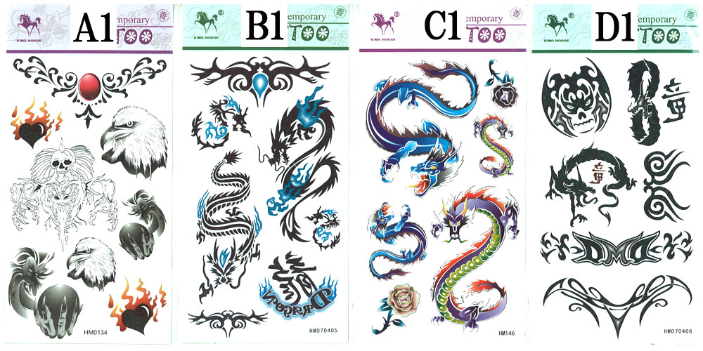 タトゥーシール　【W-H1】素肌にオシャレを！簡単タトゥー（夏 サマー）[M便 1/20]