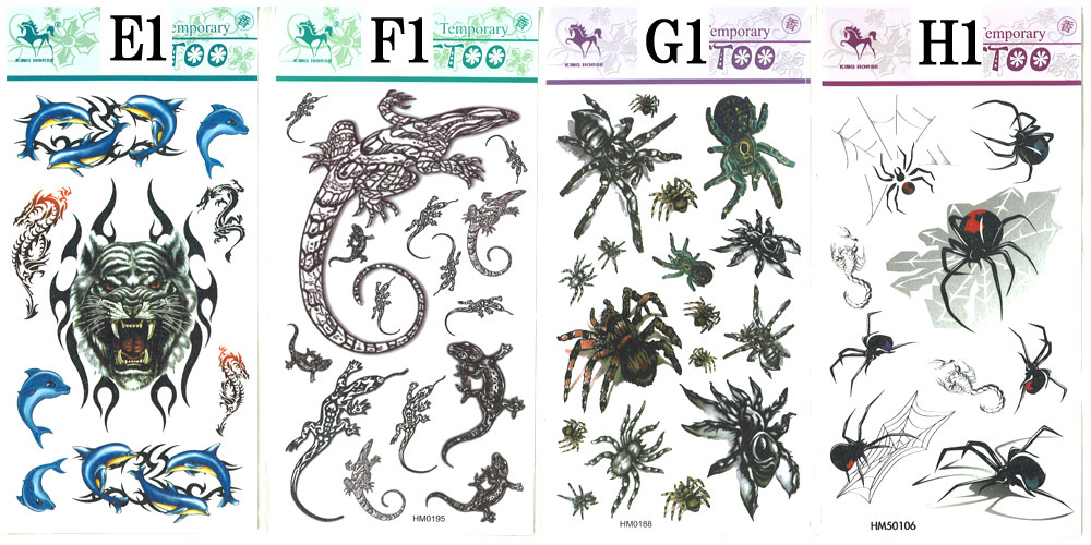 タトゥーシール　【W-H1】素肌にオシャレを！簡単タトゥー（夏 サマー）[M便 1/20]