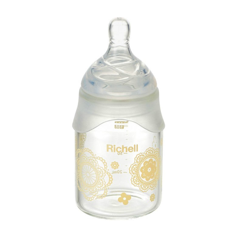 リッチェル おうちミルクボトル 耐熱ガラス製ほ乳びん 0-3ヵ月頃 哺乳びん ミルク 乳首 哺乳瓶 ミルクボトル ベビー 新生児