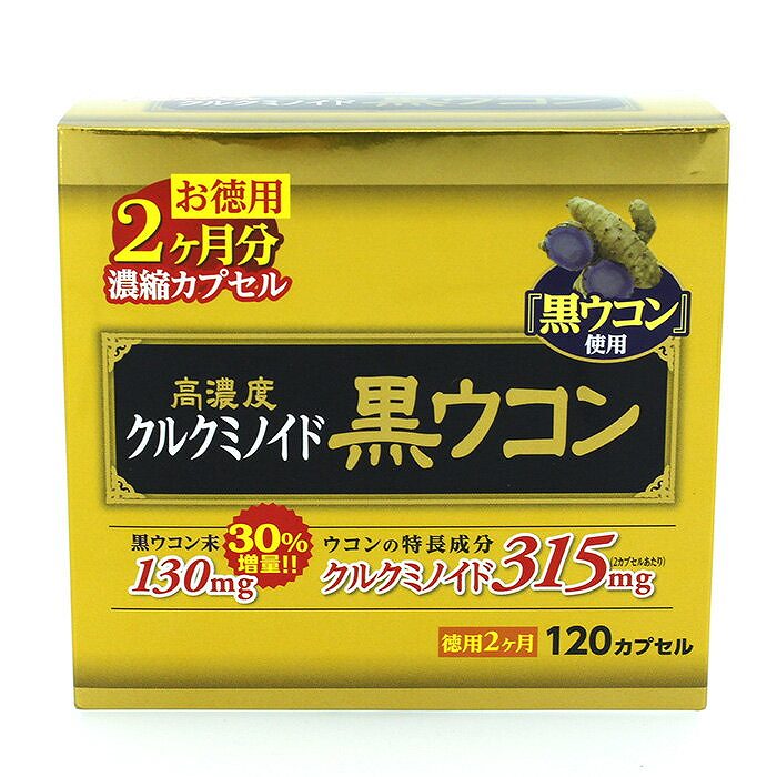 【おひとり様4個まで特価】高濃度黒ウコンカプセル（お徳用2ヶ月分120カプセル）ウコン サプリ カプセル 粒 錠剤 マカ クラチャイダム クラチャイダム ピュアカプセル 【BEE】【dec-3】