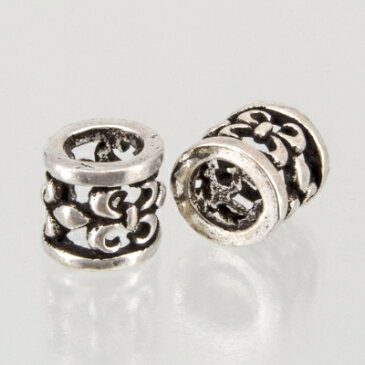 【数量6までDM便164円】シルバービーズ0296 tube silver beads(lili)【プラチナショップ】【プラチナSHOP】