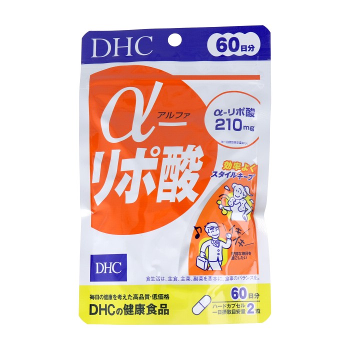 積極的な補給でエネルギーサイクルをサポート！ ・燃焼系を目指す人に！ ・好調な毎日を過ごしたい！ ◎α-リポ酸は、もともと体内にあるエネルギー活性成分。 ◎糖分をエネルギーに変える働きをもち、20歳頃をピークに減少していきます。 ◎ほうれん草やレバーなどの食物に含まれる成分ですが、ごくわずかな量しか摂取できないため、サプリメントでの効率的な補給がおすすめです。 ブランド名 株式会社DHC 個装サイズ：110/170/22個装重量：49g内容量：120粒（41.6g）【発売元：DHC】 【召し上がり量】 ・1日2粒を目安にお召し上がりください。※本品は過剰摂取をさけ、1日の摂取目安量を超えないようにお召し上がりください。【原材料】食用精製加工油脂、シクロデキストリン、チオクト酸(α-リポ酸)、ゼラチン、酸化防止剤(抽出ビタミンE)、二酸化ケイ素、着色料(カラメル、酸化チタン)【栄養成分（2粒あたり）】熱量・・・3.2kcaL、たんぱく質・・・0.14g、脂質・・・0.12g、炭水化物・・・0.38g、ナトリウム・・・0.20mg、α-リポ酸・・・210mg
