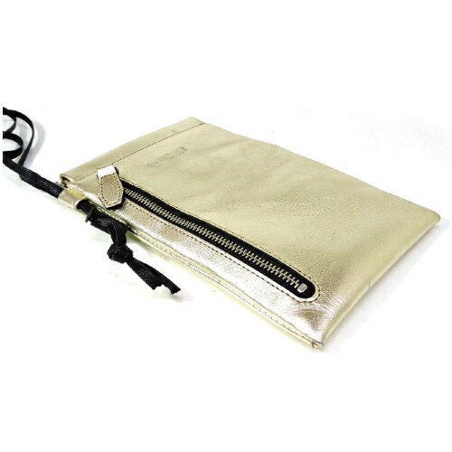 【com-ono】/数量限定/コモノ/池之端銀革店【送料無料】SLIM SERIES 003/当社別注カラーマルチポーチ/スマホ対応/コイン/ネックウォレット/財布/ショルダー/シルバー/ゴールド/別注