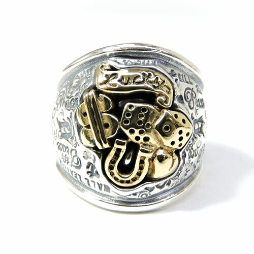 yBWLzBill Wall Leather rEH[U[V/GRAFFITI DOME RING WITH BRASS INSERT TOP (Luckey)OteB[h[Ow/uX/CT[ggbv/Vo[/uX/O/bL[