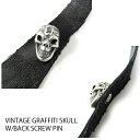 【BWL】Bill Wall Leather ビルウォールレザー【送料無料】【あす楽】VINTAGE GRAFFITI SKULL W/BACK SCREW PIN ビンテージ グラフィティスカルw/バックスクリューピン/ピン/スカル