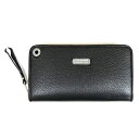 Bill Wall Leather ビルウォールレザー/ウエーブシリンダープレート/ZIPPER / FLAT BLACK PLAIN ジッパーロングウォレット/フラットブラックプレーン/長財布