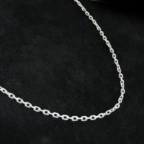 【シルバー/50cm/4面カットアズキチェーン】 4面カットあずきチェーン線径1.00mm太さ3.5mm /SILVER/シルバーチェーン/ネックレスチェーン/鎖