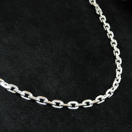 【シルバー/50cm/4面カットアズキチェーン】4面カットあずきチェーン線径1.50mm太さ5.0mm /SILVER/シルバーチェーン/…