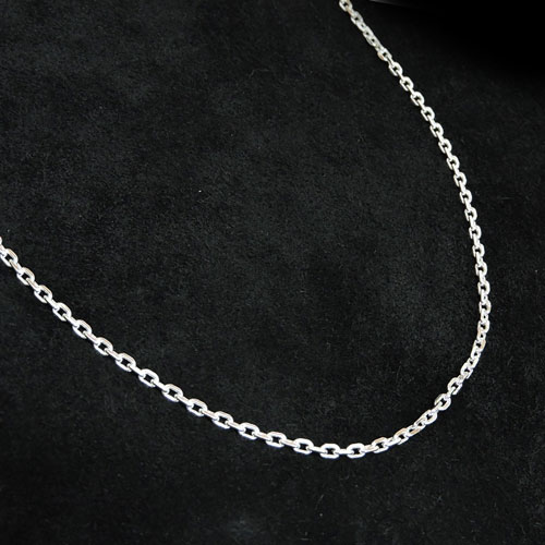 【シルバー/50cm/4面カットアズキチェーン】4面カットあずきチェーン線径0.80mm太さ2.5mm /SILVER/シルバーチェーン/ネックレスチェーン/鎖