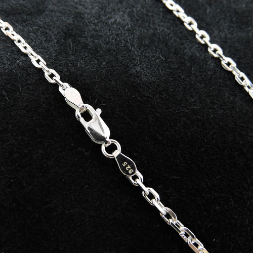 【シルバー/60cm/4面カットアズキチェーン】4面カットあずきチェーン線径0.80mm太さ2.5mm /SILVER/シルバーチェーン/ネックレスチェーン/鎖