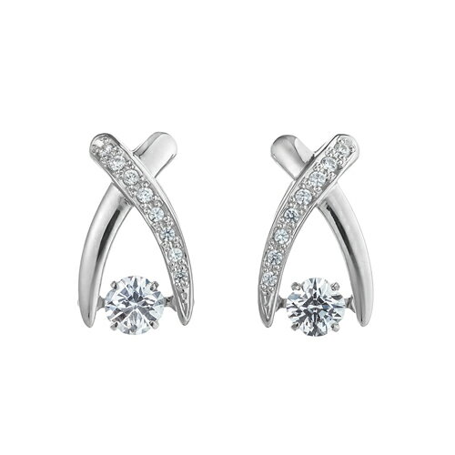 Cubic Zirconia - 【ダンシングストーン】【送料無料】クロスフォーニューヨーク/Jupiter/ジュピター/ピアス/揺れるストーン/人気シリーズ/特許取得/シルバー925/キュービックジルコニア/レディース/パールキャッチ/シルバーアクセサリー
