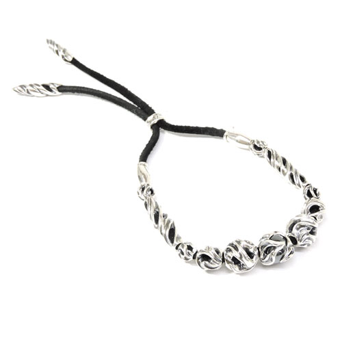 【GIGOR】ジゴロウウォーフォールレザーブレスレット/シルバー/ブレスレット/ヘマタイト/レザーコード