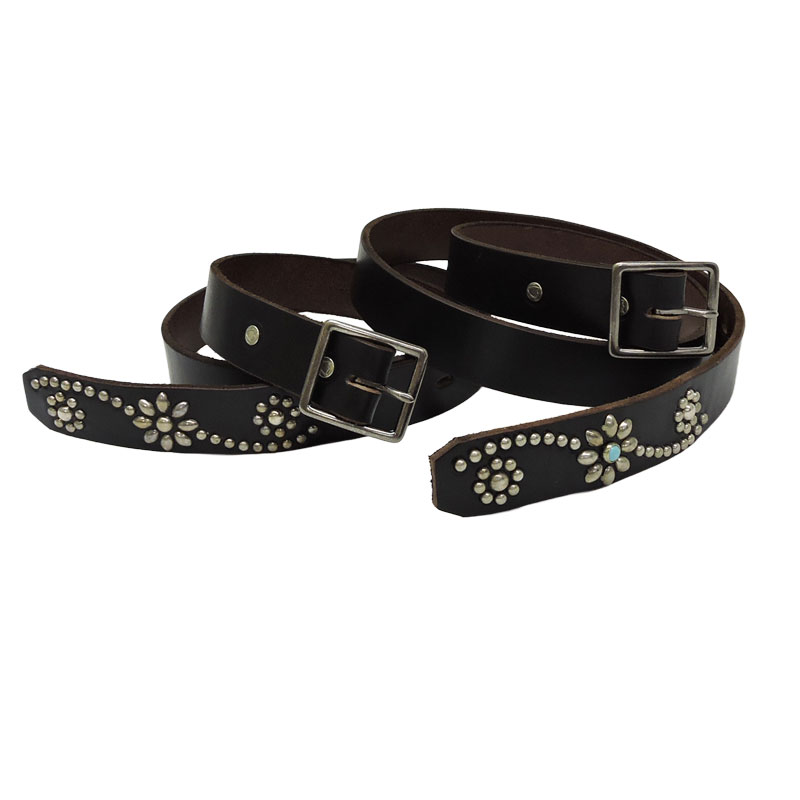 乐天商城 - HTC エイチ ティー シー htc 32mm幅 スタッズ ベルト ハリウッドトレーディングカンパニー made in USA ブラックレザー スタッズ ストーン ターコイズ ベルト Hollywood Trading Company END ONLY 25 STUDS LG 1.25