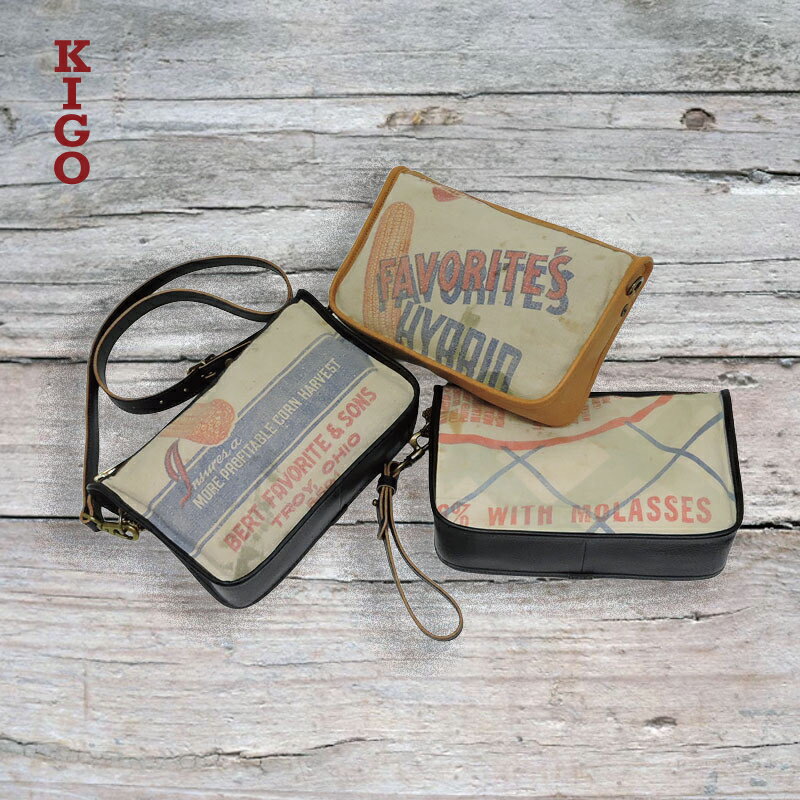 2way ポーチ ショルダー クロスボディバッグ セカンド バッグ KIGO アンティーク ビンテージ 2way Shell bag ONE of a kind 一点物(4.0)