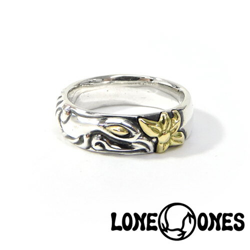 LONE ONES ロンワンズ loneones レナードカムホート LEONARD KAMHOUT シルバーアクセ シルバージュエリー アメリカ製 MF Ring: Soul Mate Gold Eye w/Gold Flower　ソールメイト/18Kゴールドアイズ＆18Kゴールドフラワーリング