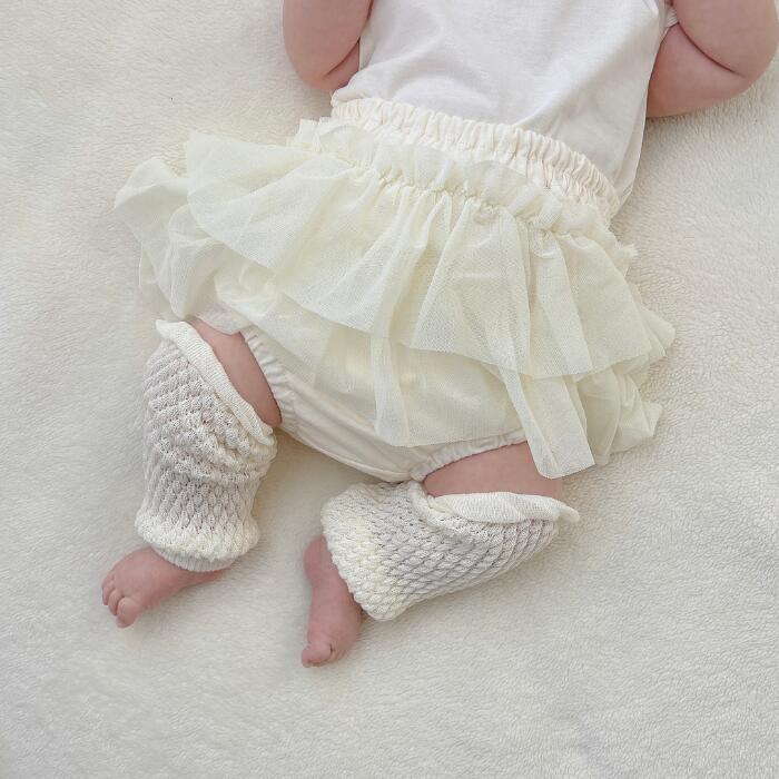ベビー オーガニック レッグウォーマー 0-1歳頃 日本製 ざっくり編み ショート 2本 セット 赤ちゃん アームウォーマー アームカバー ぽこぽこ編み organic cotton 出産準備 ベビー服 新生児 女の子 男の子 秋冬 締め付けない 暖か 冷房対策 くすみカラークフウ Kufuu 3