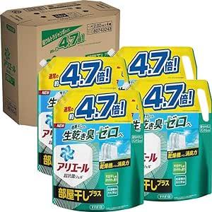 【ケース販売】アリエール 洗濯洗剤 液体 部屋干しプラス 詰め替え 超ウルトラジャンボ 2.02kg 2020ml 4袋 ケース販‘