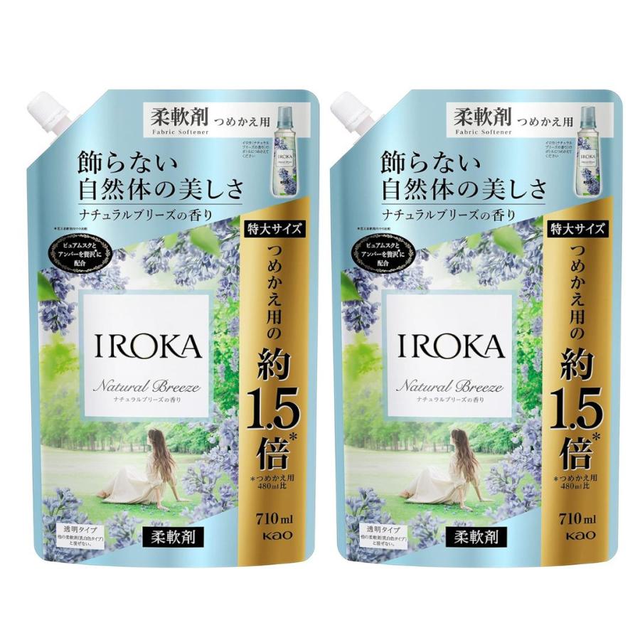 【まとめ買い 710ml×2袋】フレアフレグランス IROKA 液体 柔軟剤 香水のように上質で透明感あふれる香り ナチュラルブリーズの香り 710ml 2袋