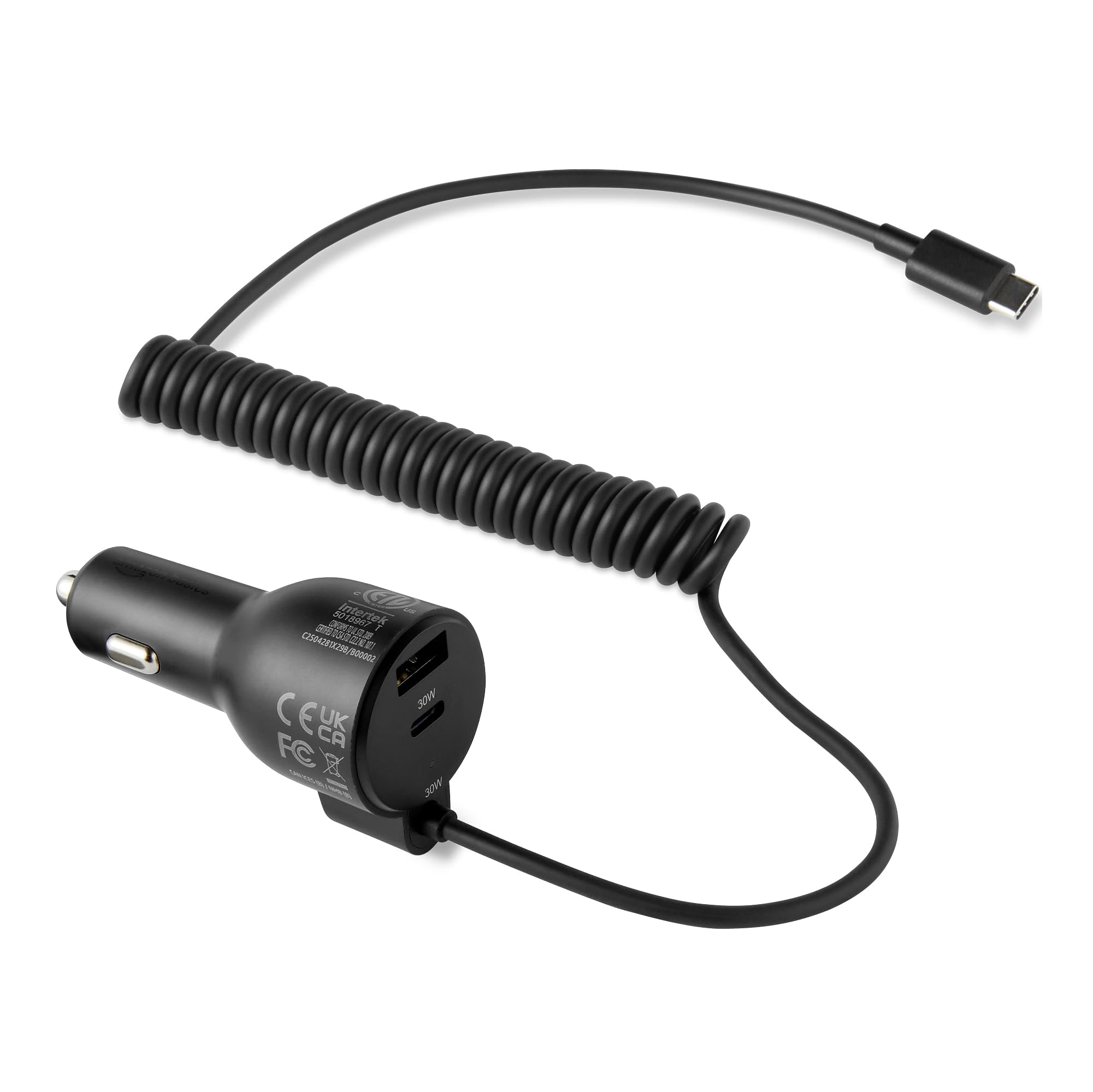 ベーシック 車載充電器 高速充電対応 カーチャージャー 60W 2ポート搭載 (USB-C / ...