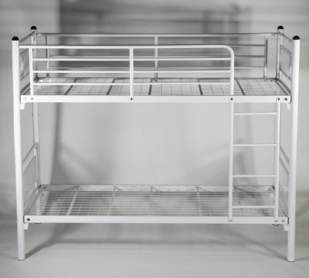 送料無料 新品 パネルベッド パイプ二段ベッド パイプ2段ベッド 二段ベッド 2段ベッド パイプベッド シングルベッド スチールベッド 052WH [2]