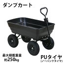 送料無料 ダンプカート PUタイヤ ノーパンクタイヤ 最大積載重量約250kg 積載容量約125L キャリーカート キャリートラック マルチカート ガーデンカート キャンプカート リアカー 台車 大型タイヤ 園芸 アウトドア ガーデニング 畑 ガーデン 牽引 ワゴン 黒 dcartc35pubk