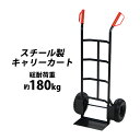 送料無料 スチール製キャリーカート 黒 耐荷重約180kg スチール 二輪 2輪 台車 キャリー カート 運搬 物流 ハンドカート 丁稚台車 二輪運搬車 二輪台車 二輪車 2輪車 手押し台車 ツールカート 業務用台車 運搬台車 運搬機 倉庫 工場 業務用 軽量 PU ブラック daishat803cbk