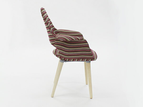 送料無料 新品 PP32C オーガニックチェア チャールズ・イームズ/エーロ・サーリネン ファブリック ストライプ organic chair RED レッドストライプ