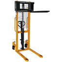 新品 ハンドフォークリフト 昇降 最高位1650mm 1000kg 送料見積もり フォーク長さ990mm 幅320〜735mm 黄 ハイアップ スタッカー フォ...