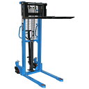 新品 ハンドフォークリフト 昇降 最高位1620mm 2000kg 送料見積もり フォーク長さ990mm 幅300〜750mm 青 ハイアップ スタッカー フォ...