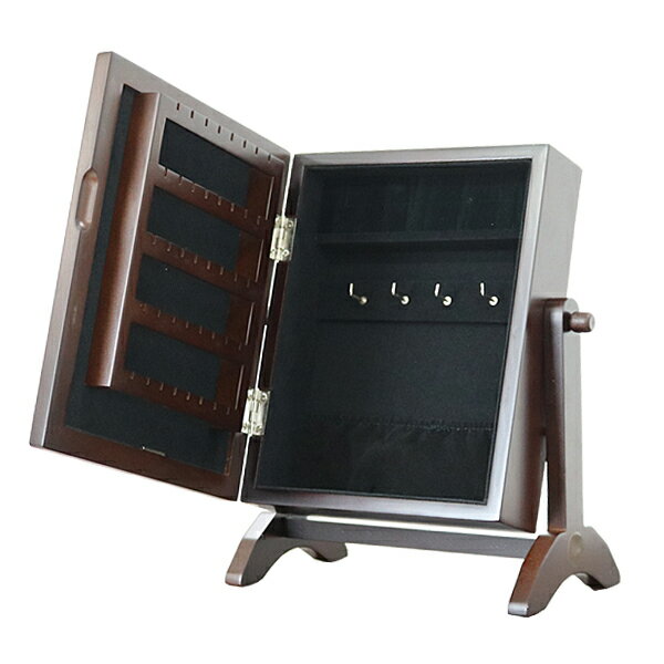 鏡 インテリア ジュエリー収納ミラー(コンパクトタイプ) 収納スタンドミラー アクセサリー収納ミラー ジュエリー収納ケース 収納付きミラー ジュエリー収納卓上ミ...